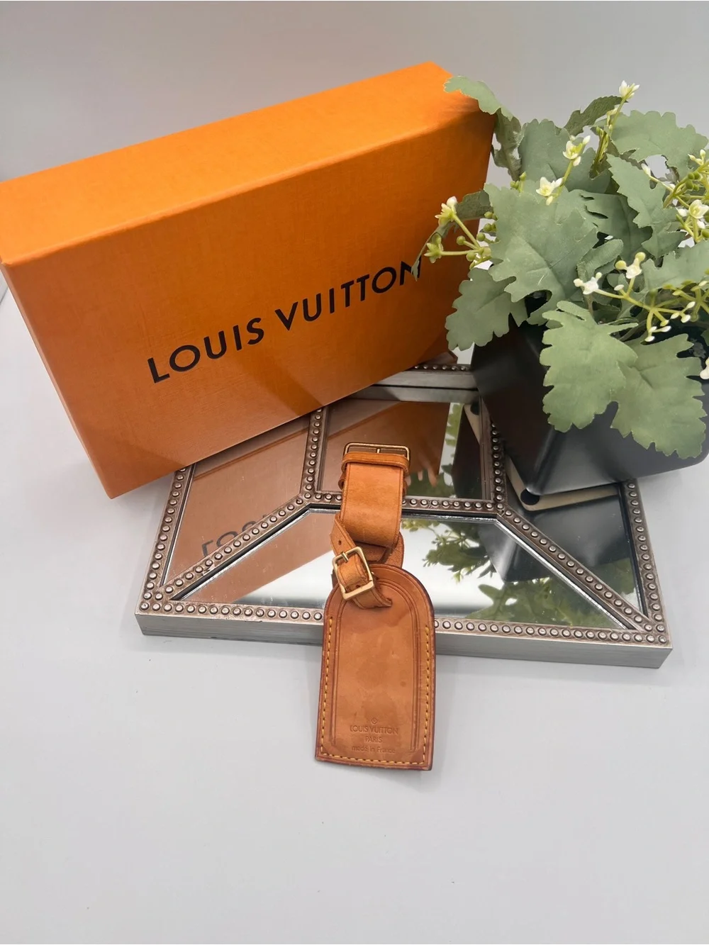 Louis Vuitton Vachetta Luggage Tag and Poignett (Handle Strap)
